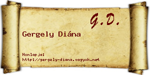 Gergely Diána névjegykártya